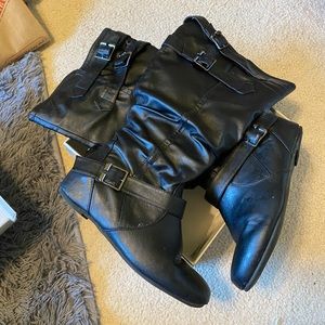 Journee Collection Wide Calf Tiffany Black Boots